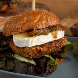 burger poulet frit fromage de chêvre
